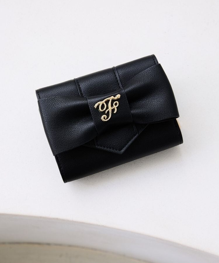 Maison de FLEUR メゾンドフルール2つ折り財布ブラック メゾン ド フルール Maison de FLEUR Fロゴ二つ折りミニ