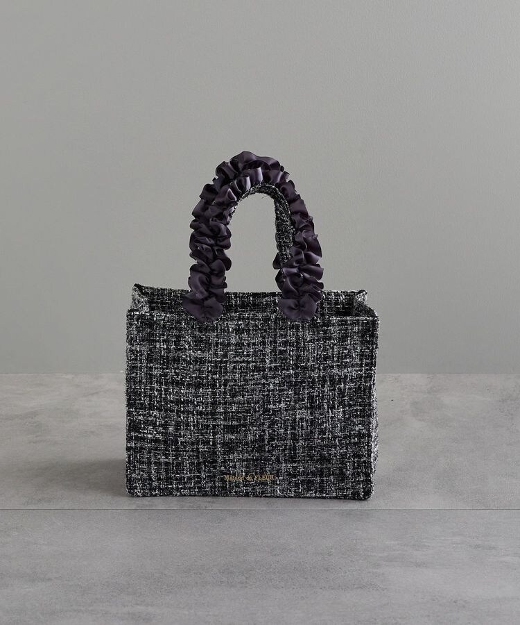 メゾンドフルール MARY QUANTフリルスクエアトートMバッグ ブラック