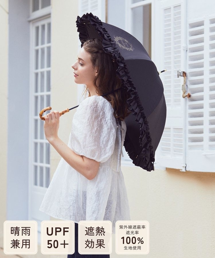 【新品】ポロ ラルフローレン 遮光 晴雨兼用傘 長傘 日傘 フリル ストライプ POLO RALPH LAUREN 傘 遮光 晴雨兼用日傘 ”ストライプフリル