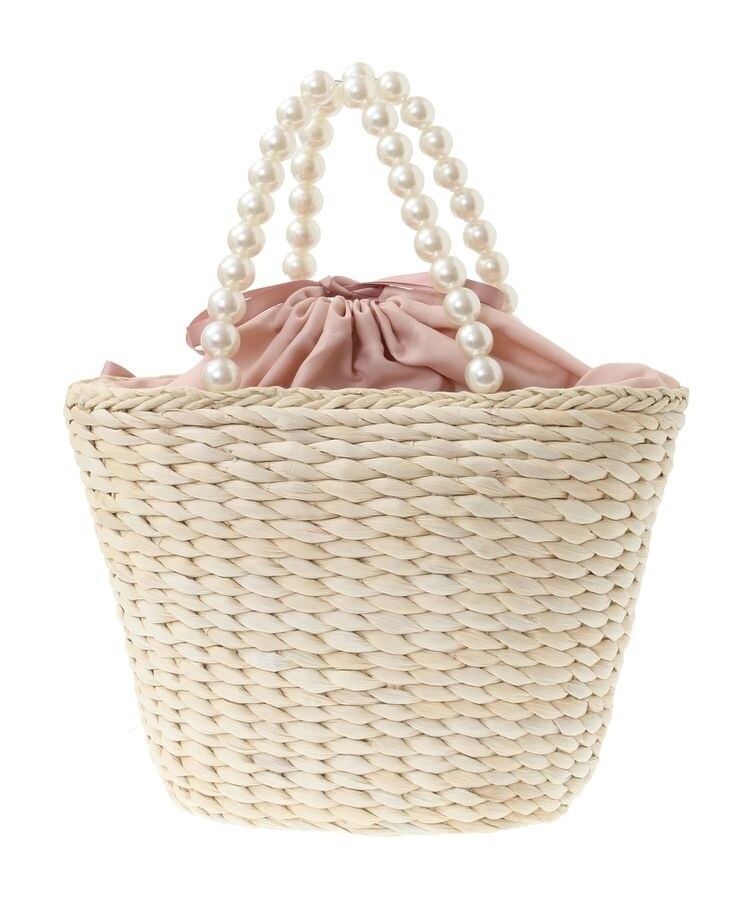 パールハンドルメイズ リボン カゴバッグ メゾンドフルール パールハンドルメイズリボンカゴバッグ / Maison de FLEUR