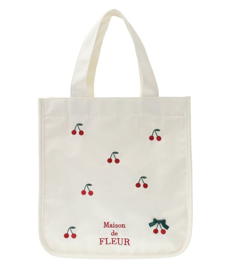 チェリー刺繍パイピングスクエアトートバッグ | メゾン ド フルール