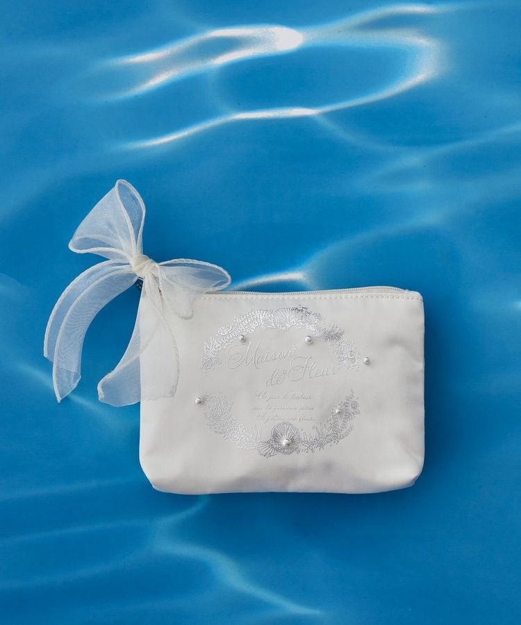 ラブラリーバイフェイラー　ストロベリードット　巾着　キー&カードポーチ　白 ラブラリーバイフェイラー ストロベリードット 巾着 キー&カードポーチ