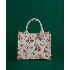 メゾン ド フルール(Maison de FLEUR)のローズリボン柄ゴブランスクエアトートSバッグ