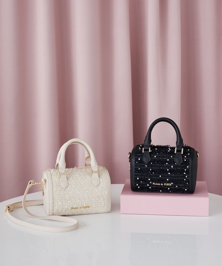 メゾン ド フルール Maison de FLEUR LINTONツイードスクエアフリル