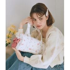 フラワーリボンプリント2Wayボストンバッグ