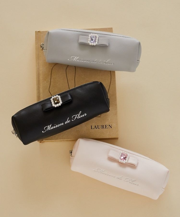 パールビジュー合皮リボンロングポーチ | メゾン ド フルール(Maison