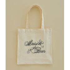 ブランドロゴ刺繍スクエアトートバッグ