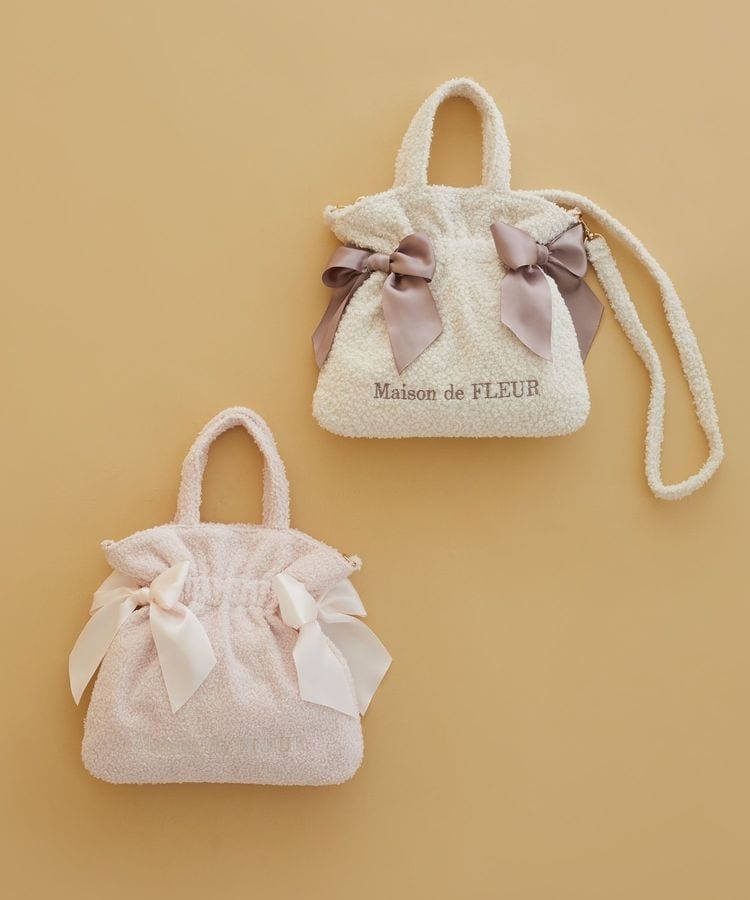 Maison de FLEUR チュールローズダブルリボン2Wayトートバッグ