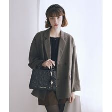 チャーム付きリボンキルティングトートバッグ