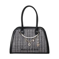 チャーム付きツイード2Wayバッグ