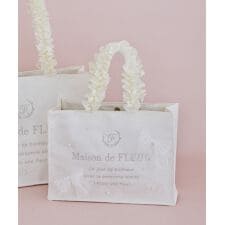 レースリボンフリルハンドルスクエアトートSバッグ