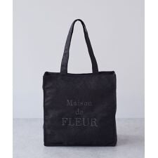 ブランドロゴ刺繍ジャカードスクエアトート