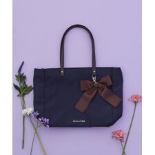 リボンチャーム付き3ルームトートバッグ