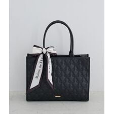 スカーフ付き2ルームリボンキルティングトート