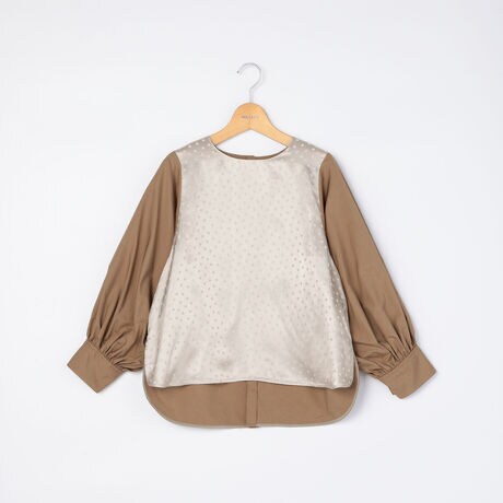 STELLA CIFFON／ステラシフォン】サテンドットブラウス  