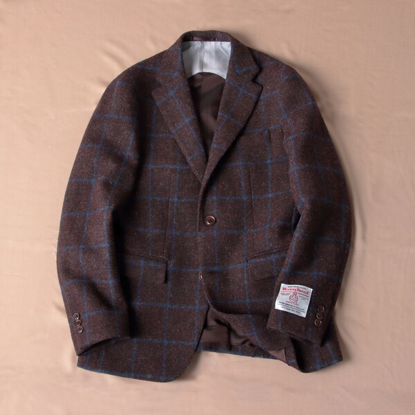 ハリスツイード　ジャケット　2 Fly Jacket】ハリス千鳥ジャケット【Made in Japan