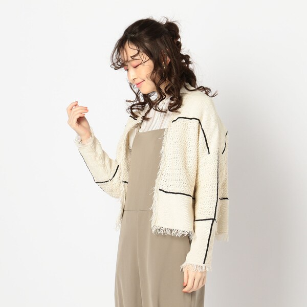24SS❣️定価28600円 ADAWAS フリンジニットカーディガン 黒 24SS❣️定価28600円 ADAWAS フリンジニットカーディガン 黒