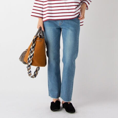 Denim serge de bleu 70 OFF SERGE DE BLEU サージ ユニオン カットオフ ストレート デニムパンツ ストレートパンツ きれいめ 細身 日本製 NAT-14P-CBA UNION セール GochI by ROCOCO