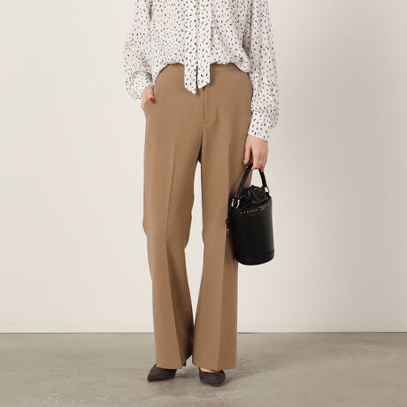 新品 ノーリーズ ウォッシャブルストレッチダブルクロスフレアブラウス  