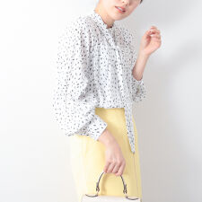 ◇【WEB限定カラーあり】幾何プリントボータイブラウス 