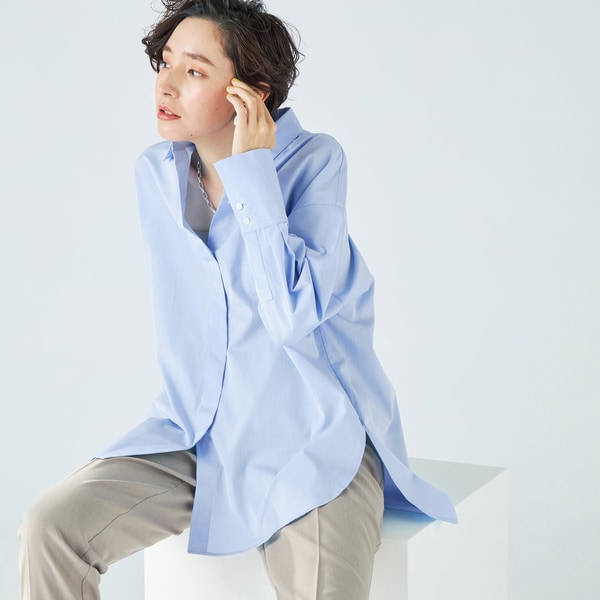 売約済 新品 NOLLEY’S ノーリーズ シャツ オーバーサイズ 長袖コットン オーバーサイズシャツ | ノーリーズ(NOLLEY'S) | マルイウェブチャネル