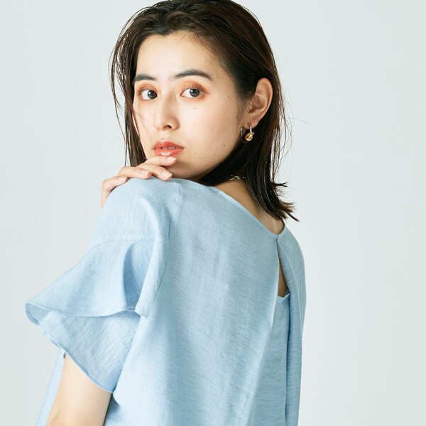 美品NOLLEY'Sノーリーズきれい色大人可愛いジュピター後ろタックブラウス♪ ◇【WEB限定】ジュピター後ろタックブラウス | ノーリーズ