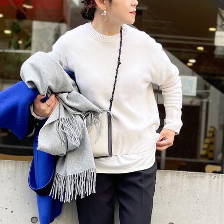 ◇【WEB限定】カシミヤブレンドクルーネックプルオーバーニット 