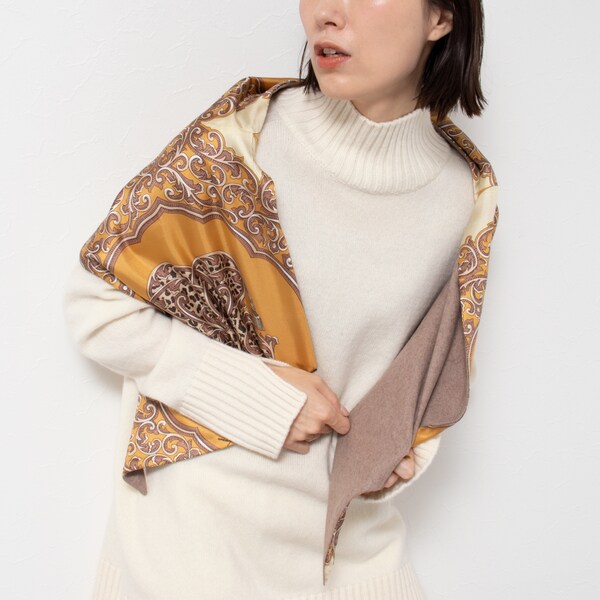 manipuri マニプリ　ウールシルクマフラー　リバーシブル　ネックウェア manipuri マニプリ ウールシルクマフラー リバーシブル ネック