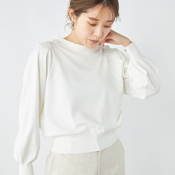 衿取り外しニット プリーツ衿取り外しプルオーバーニット／ノーリーズ