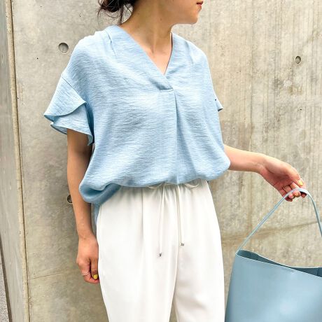 ◇【WEB限定】ジュピターフレアースリーブギャザーブラウス 