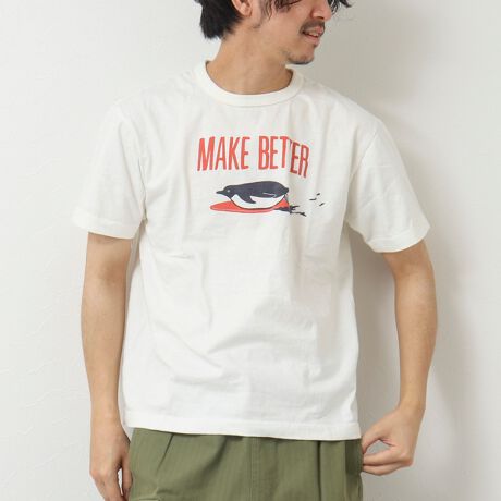 BARNS OUTFITTERS/バーンズ】別注吊り編みTシャツ MAKE BETTER 