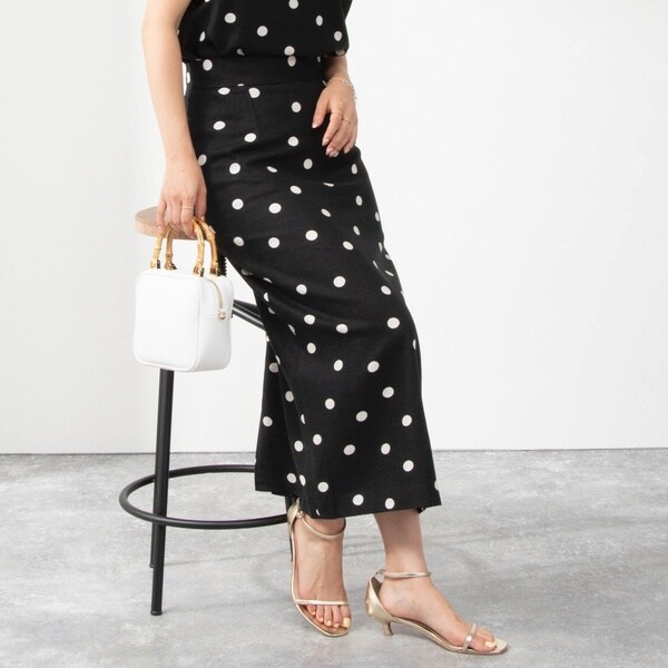 セットアップ対応》ドットプリントミディタイトスカート | ノーリーズ