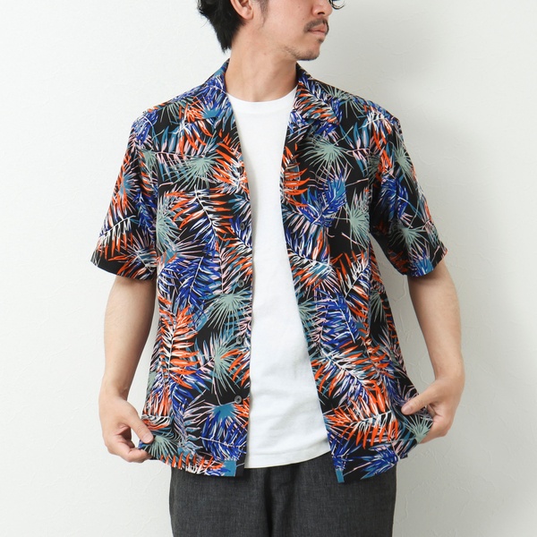 WORK ABOUT/ワークアバウト】SUN BEACH SHIRT 総柄オープンカラー