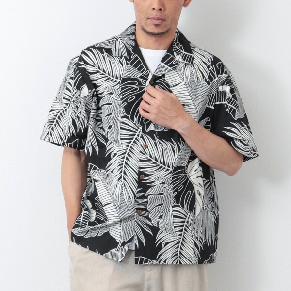 Hilo Hattie/ヒロハッティ】Aloha Shirt Leaf アロハシャツ