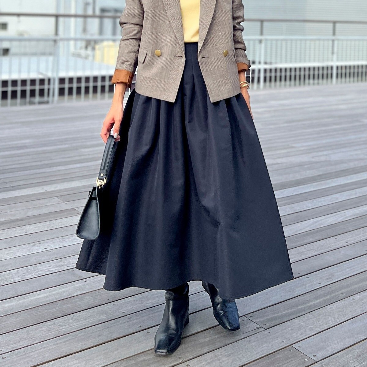 美品 NOLLEY'S Sophi グログランタックフレアスカート NOLLEY'S sophiノーリーズ ドットグログランタックフレアー