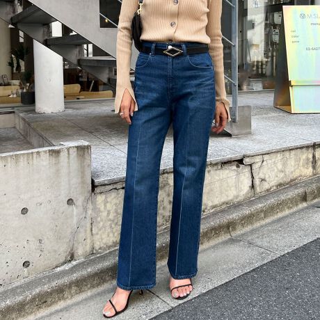 飯豊まりえさん着用＞センタープレスハイウエストデニム | ノーリーズ 