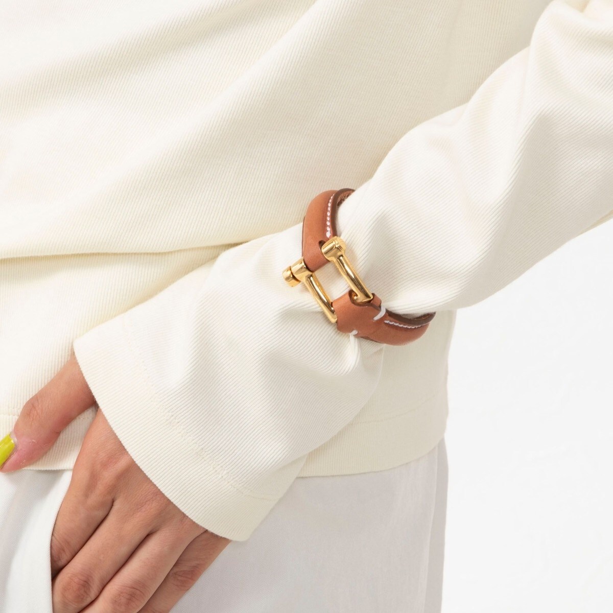 CXC /シーエックスシー】スクエアメタルレザーブレス