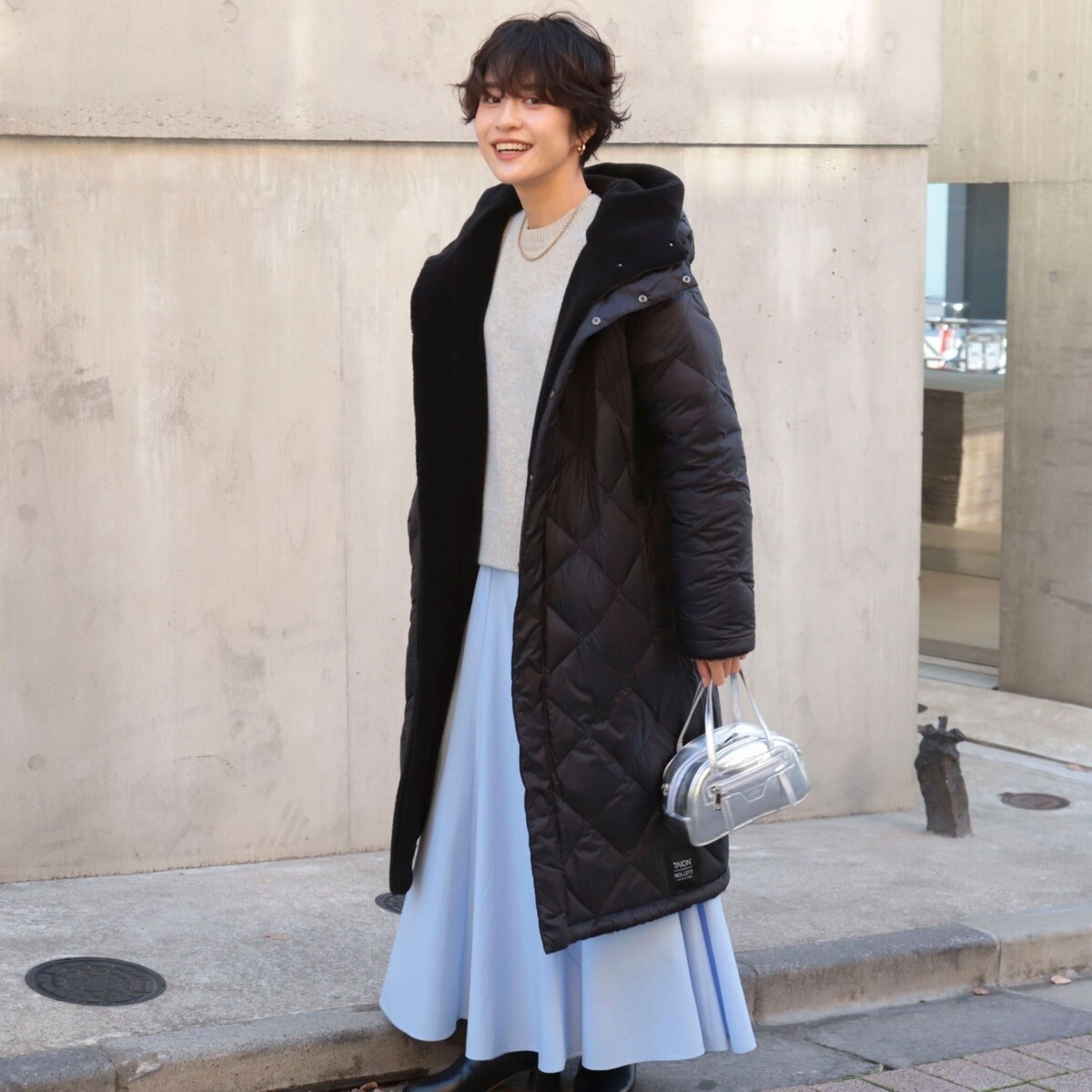 TAION × NOLLEY'S キルト × ボア　リバーシブル　ロングダウン ◇【WEB限定】【TAION/タイオン】別注ダイヤキルト×ボアロングダウン