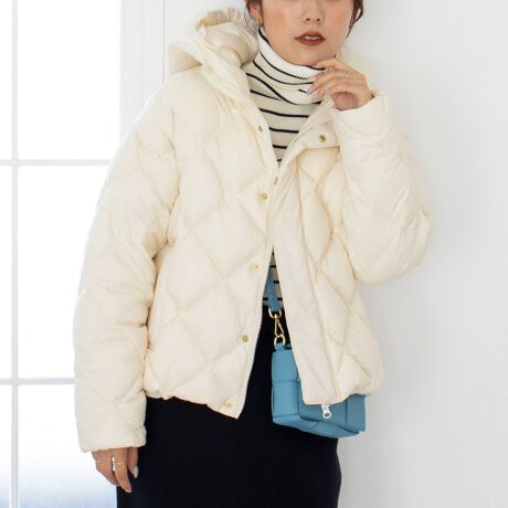 ◇【WEB限定】【TAION/タイオン】別注ダイヤキルトショートダウン(裾 