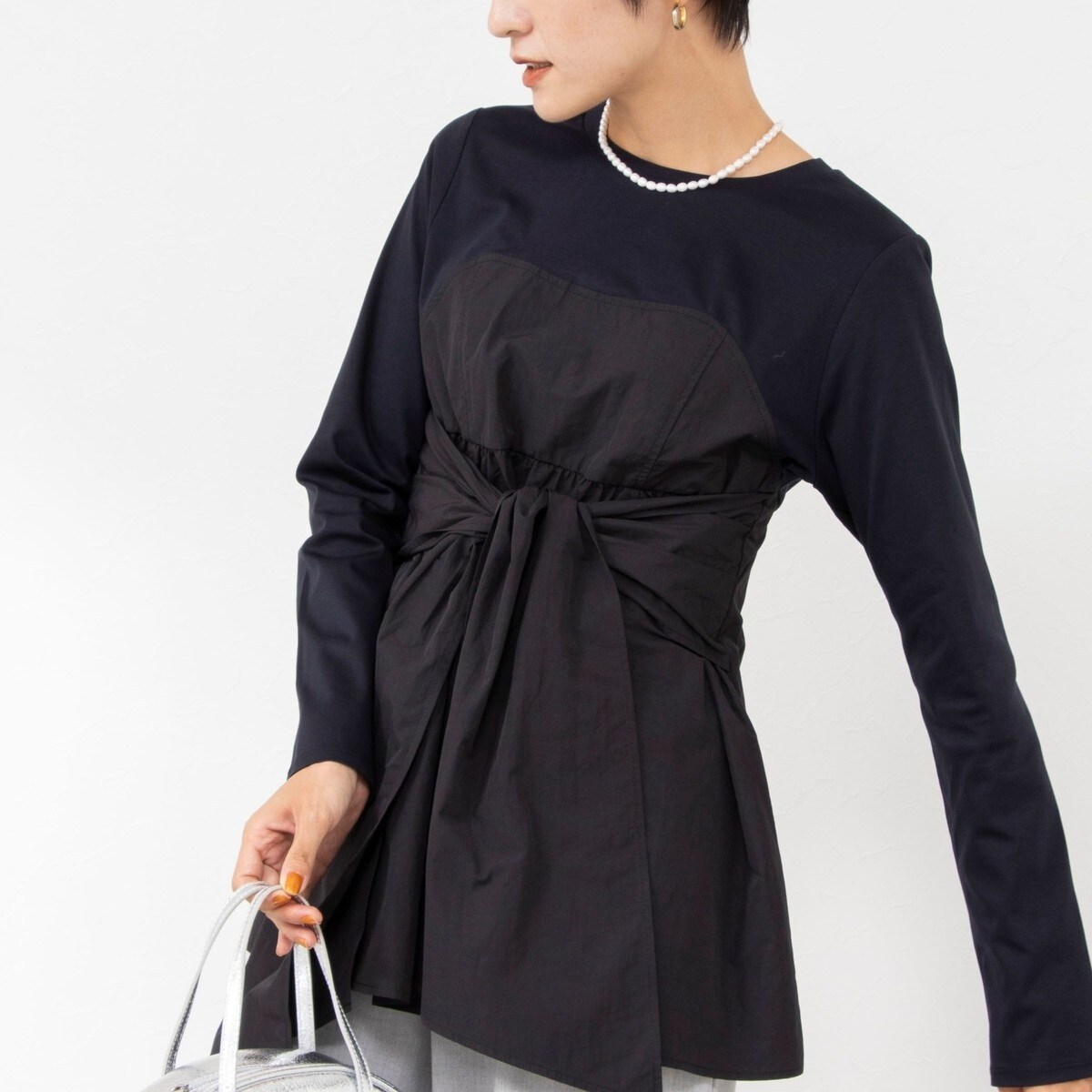 新品同様★ NOLLEY'Sノーリーズ リボンビスチェコンビロングTシャツ NOLLEY'S（ノーリーズ）の「リボンビスチェコンビロングTシャツ