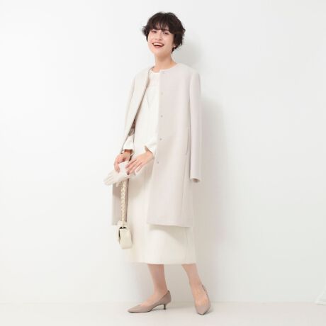 メリンプダブルビーバーノーカラーコート | ノーリーズ(NOLLEY 