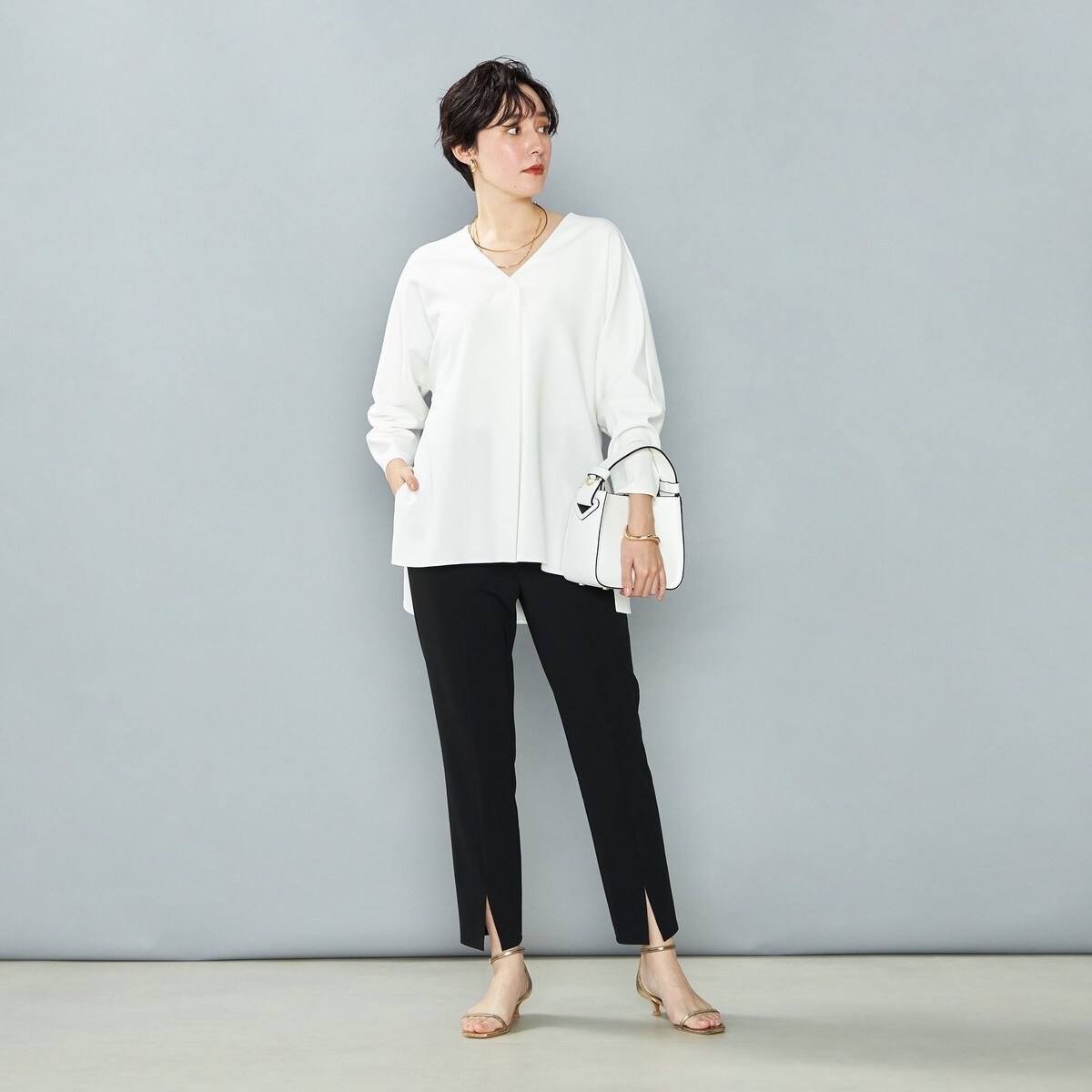 新品 NOLLEY'S ウォッシャブルカットジョーゼットVネックドルマン 専用☆新品 NOLLEY'S ウォッシャブルカットジョーゼットVネック