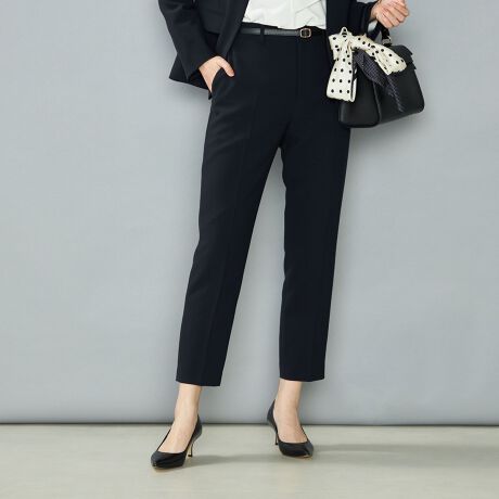 セットアップ対応》ウォッシャブルストレッチダブルクロススリムパンツ  