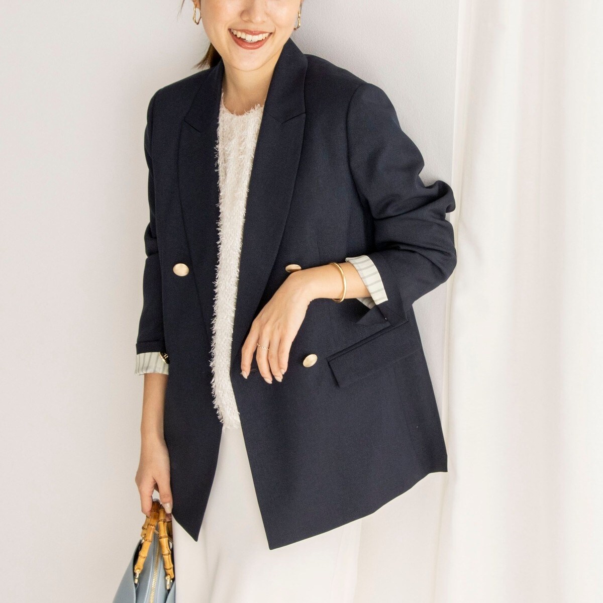 NOLLEY'S ウォッシャブルライトダブルブレストジャケット セットアップ対応》ウォッシャブルライトダブルブレストジャケット