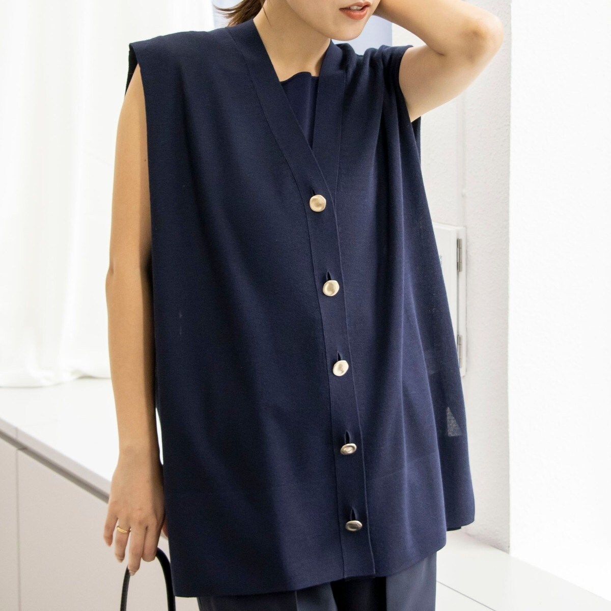 NOLLEY'S ノーリーズ 肩タック V前あき ベスト セール 30%OFF】肩タックV前あきベスト(505858499) | ノーリーズ