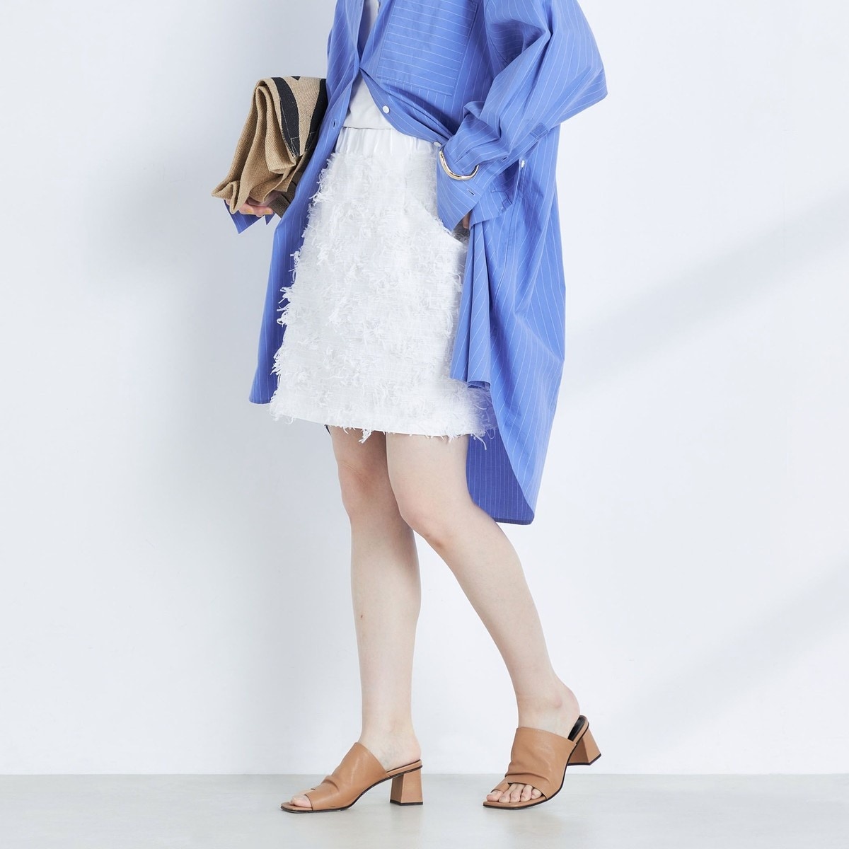 セットアップ対応》高機能 フィブリルサテンバイヤススカート