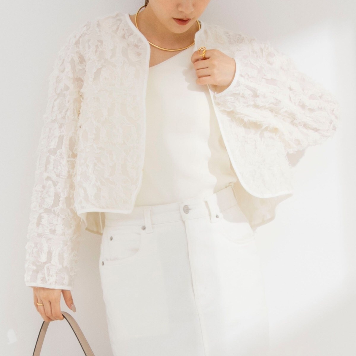 NOLLEY'S フリンジクルーネックシャツジャケット　38 フリンジ クルーネックシャツジャケット | ノーリーズ(NOLLEY'S