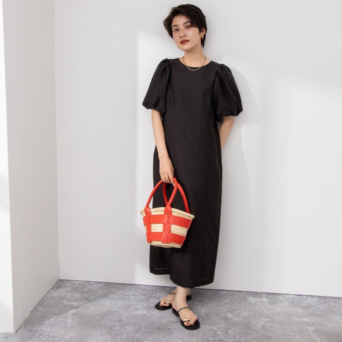 NOLLEY'S sophi シアーボーダーワンピース 36 キャメル NOLLEY'S Sophi（ノーリーズソフィ）の「シアーボーダー
