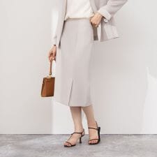 《セットアップ対応》ウォッシャブル撥水ダブルクロスサイドスリットスカート
