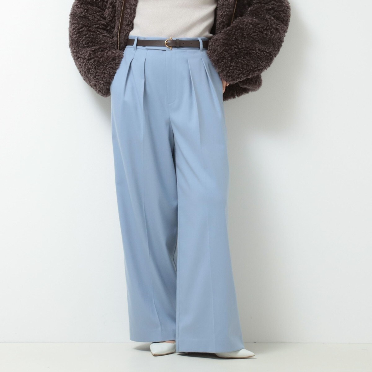 セットアップ対応》ストレッチツイルワイドパンツ | ノーリーズ